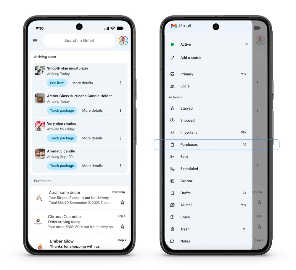 Google mostrará compras en Gmail en un nueva pestaña para rastrear entregas fácilmente compras en Gmail 2